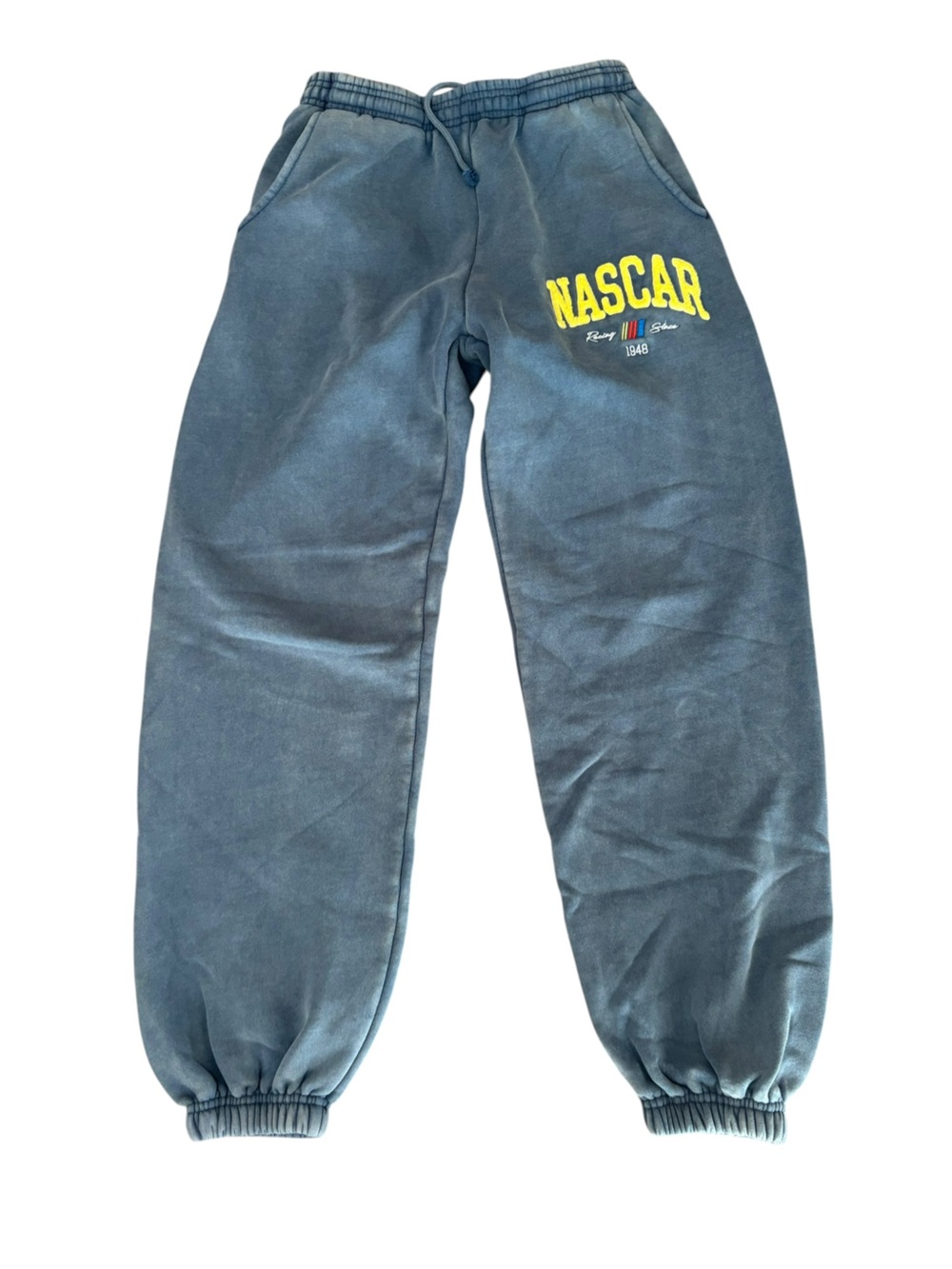 Tillys Nascar Fleece Jogger Sweatpants Blue Mens Size Medium